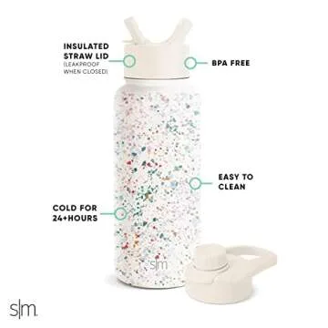 32oz Vacuum Insulated Stainless Steel Water Bottle with Straw Lid - Simple Modern Summit Collection