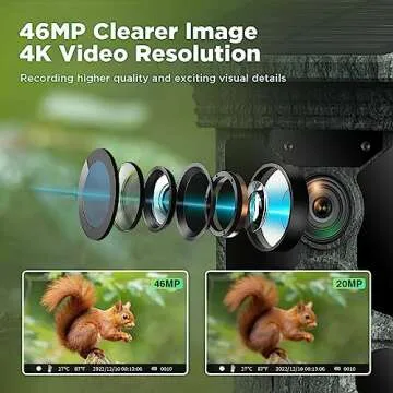 VOOPEAK Trail Camera Solar Powered 46MP 4K 30FPS, WiFi Bluetooth Game Camera with 120°Wide-Angle Motion Activated with Night Vision 0.1s Trigger Time IP66 Waterproof for Wildlife Monitoring Security