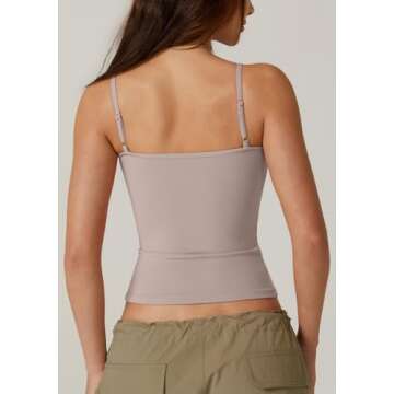 QINSEN Womens Sweetheart Neck Tee Shirt Thin Strappy Cropped Top Bodycon Tank Pink S