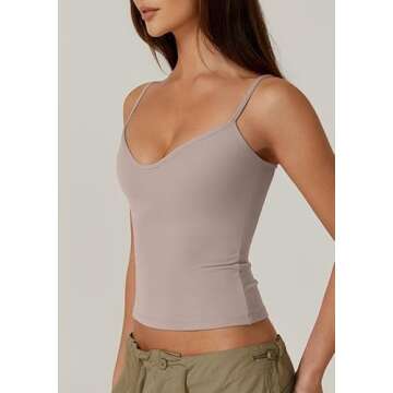 QINSEN Womens Sweetheart Neck Tee Shirt Thin Strappy Cropped Top Bodycon Tank Pink S