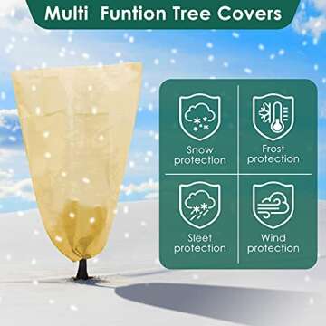 PACETAP 2 Pack 79"×95" Large Plant Covers Freeze Protection, Frost Tree Covers for Cold Weather,Win...
