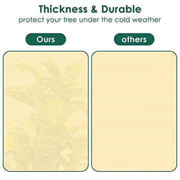 PACETAP 2 Pack 79"×95" Large Plant Covers Freeze Protection, Frost Tree Covers for Cold Weather,Winter Shrub Cover with Drawstring,Frost Cloth for Outdoor Shrub and Fruit Trees (Zipper & Drawstring)