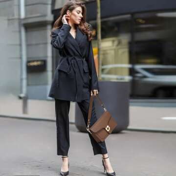 Travistar Small Crossbody Bags for Women - Leather Cross Body Bag Trendy Cross Body Purse Brown Shou...