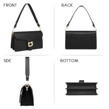 Travistar Small Crossbody Bags for Women - Leather Cross Body Bag Trendy Cross Body Purse Brown Shoulder Bag Elegant Satchel Handbags Designer Evening Bag Clutch Purses with 2 Straps