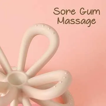 Haakaa Silicone Flower Teether for Babies - Food Grade Silicone Teething Toy - Teether Clip Prevent Losing