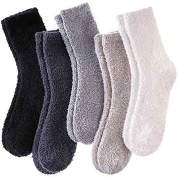 LINEMIN Womens Fuzzy Socks Cozy Fluffy Winter Warm Slipper Socks Microfiber Soft Home Sleeping Socks...