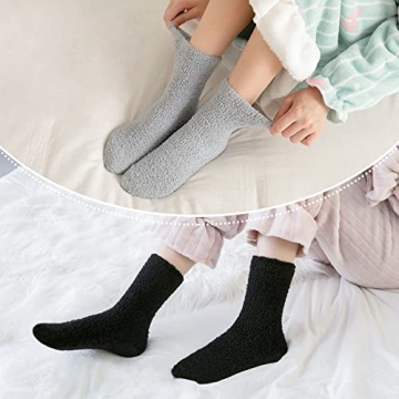 LINEMIN Cozy Fuzzy Socks for Women - 5 Pairs Mix Color