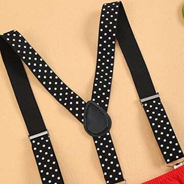 Gentleman Mouse 2nd Birthday Outfit Boys Cake Smash Photo Props for Toddler Kid Baby Romper Suspenders Shorts Bloomers Headband Halloween Second Mouse Themed Birthday Party Supplies Black 18-24 Months