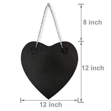 QMDECOR Heart Shaped Mirror with Iron Chain for Wall Decor 12x12 inch Wall Hang Real Glass Frameless Decorative Mirror Glam Mirror