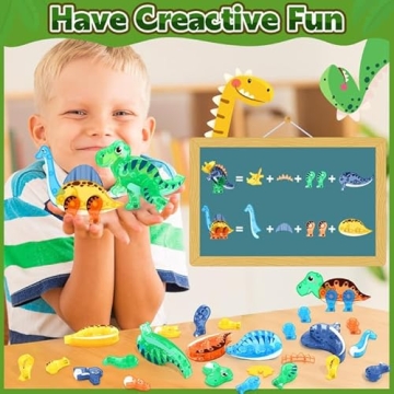 Dinosaur Magnetic Tiles for Kids - 3D Movable Educational Fun