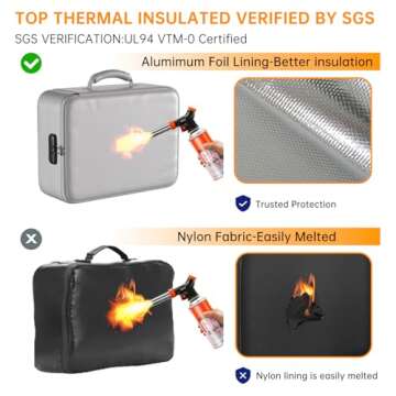 DocSafe 5200°F Document Organizer with Lock,Upgraded Heat Insulated Fireproof＆Waterproof Box 8 Layers File Organizer,Portable Home Travel Safe Storage for Important Documents, Files,Silver (Soft)