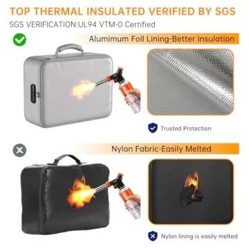 DocSafe 5200°F Document Organizer with Lock,Upgraded Heat Insulated Fireproof＆Waterproof Box 8 Layers File Organizer,Portable Home Travel Safe Storage for Important Documents, Files,Silver (Soft)