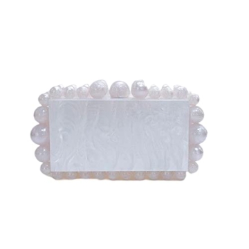 Women's Marble Acrylic Evening Clutch Shoulder Bag for Weddings