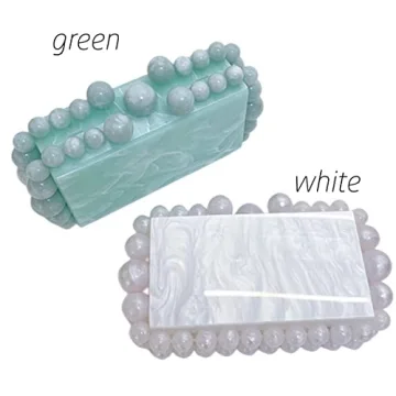 Women's Marble Acrylic Evening Clutch Shoulder Bag for Weddings