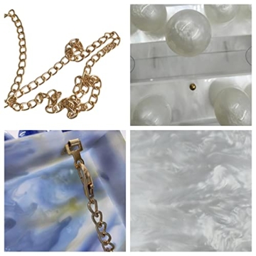 Women's Marble Acrylic Evening Clutch Shoulder Bag for Weddings