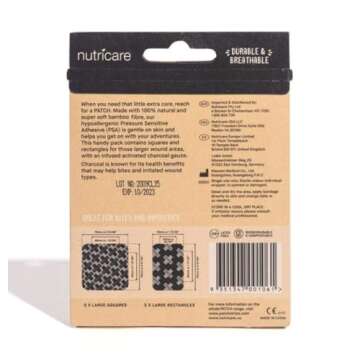 PATCH Large Square and Rectangle Bamboo Bandages Hypoallergenic Zero Waste 100% Compostable, Activat...