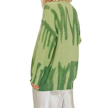 ZOWEN Oversize Pullover Tie-Dye Wool Sweater for Women