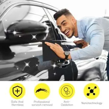 NASILOOP Upgrade Nano Sparkle Cloth Car Scratch Remover, 2025 New Nano Sparkle Cloth and Scratch Remover for Vehicles, Easily Repair Car Paint Scratch, Water Spots-Gray