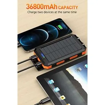 Power Bank Portable Solar Charger 36800mAh Waterproof