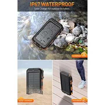 Power Bank Portable Solar Charger 36800mAh Waterproof