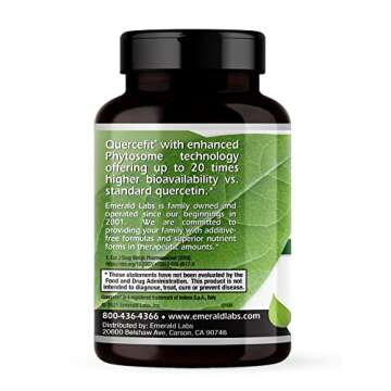EMERALD LABS Quercetin Phytosome - Quercetin Complex for Immune Support - Vegan & Gluten-Free - 60 Vegetable Capsules