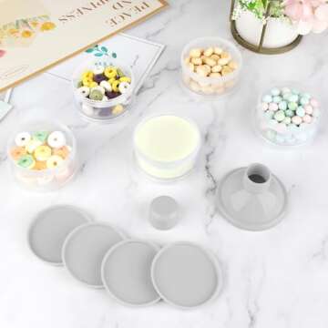 Accmor Formula Dispenser On The Go, 5 Compartments Stackable Formula Container for Travel, Baby Milk Powder Kids Snack Container, BPA Free