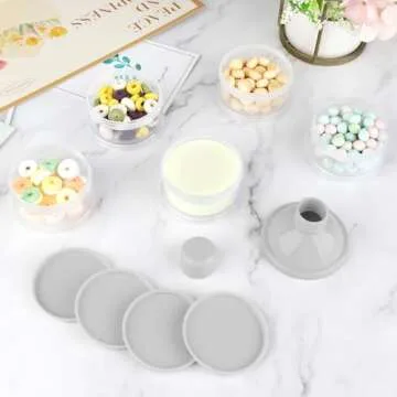 Accmor Formula Dispenser On The Go, 5 Compartments Stackable Formula Container for Travel, Baby Milk Powder Kids Snack Container, BPA Free