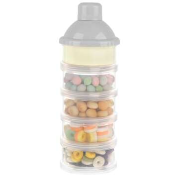 Accmor Formula Dispenser On The Go, 5 Compartments Stackable Formula Container for Travel, Baby Milk Powder Kids Snack Container, BPA Free