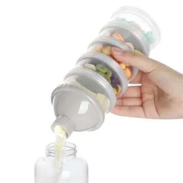 Accmor Formula Dispenser On The Go, 5 Compartments Stackable Formula Container for Travel, Baby Milk Powder Kids Snack Container, BPA Free