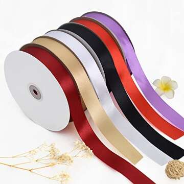 TONIFUL 1 Inch x 100yds Satin Ribbon for Crafting