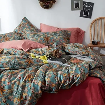 mixinni Vintage Garden Flower Queen Duvet Cover Set