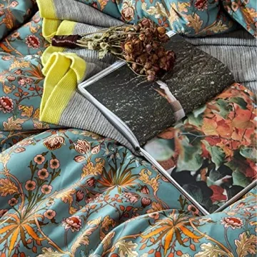 mixinni Vintage Garden Flower Queen Duvet Cover Set