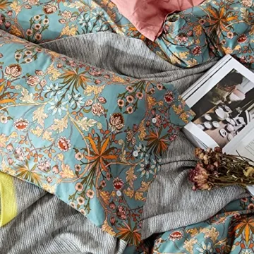 mixinni Vintage Garden Flower Queen Duvet Cover Set