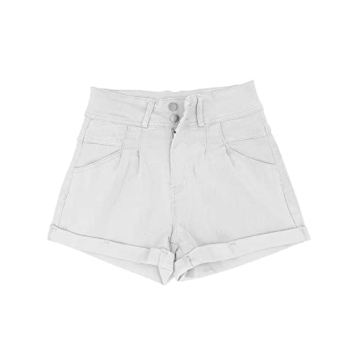 Hilltichu Women's High Waist Pocketed Denim Shorts