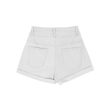 Hilltichu Women's High Waist Pocketed Denim Shorts