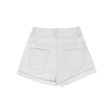 Hilltichu Women's High Waist Pocketed Denim Shorts