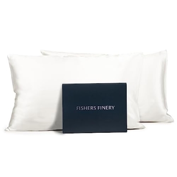 Fisher’s Finery 25mm 100% Pure Mulberry Silk Pillowcase Set - Sleep in Luxury! | 2 Pack, Good Hous...