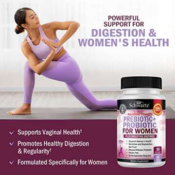 Prebiotics and Probiotics for Women - for Gut, Vaginal and Immune Health Support with Black Cohosh a...