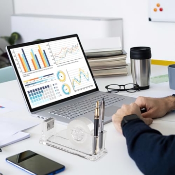 JEFURE Acrylic Tape Dispenser with Serrated Cutter for Home