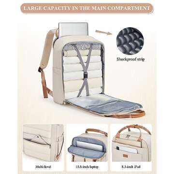 UPPACK Travel Laptop Backpack for Work and Travel