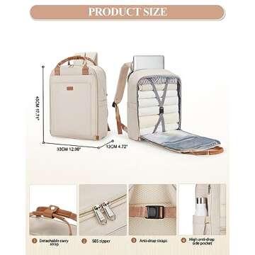 UPPACK Travel Laptop Backpack for Work and Travel