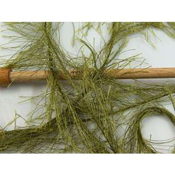 Olive Green Eyelash Yarn 50g Luxurious Fun Fur 38yds