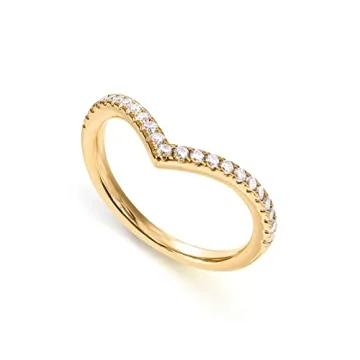 Dazzling PAVOI 14K Gold Plated Wishbone Ring - Elegant & Affordable