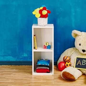 Way Basics Eco-Friendly 2-Shelf Narrow Bookcase Organizer