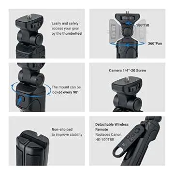 Wireless Bluetooth Remote Shooting Grip Video Tripod Replaces Canon HG-100TBR for Canon EOS R8 R50 R...