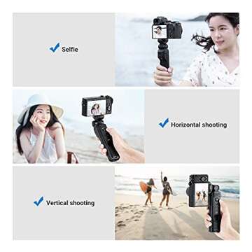 Wireless Bluetooth Remote Shooting Grip Video Tripod Replaces Canon HG-100TBR for Canon EOS R8 R50 R7 R10 R6 R5 M6 Mark II M50 Mark II M200 6D Mark II T8i T7i PowerShot G5 X Mark II G7 X Mark III