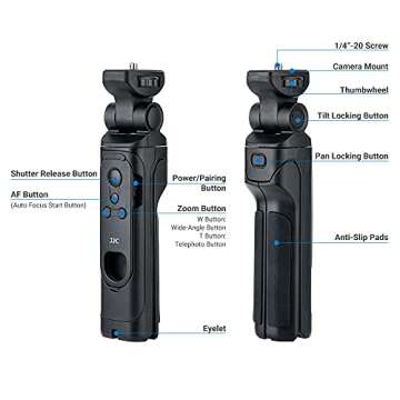 Wireless Bluetooth Remote Shooting Grip Video Tripod Replaces Canon HG-100TBR for Canon EOS R8 R50 R7 R10 R6 R5 M6 Mark II M50 Mark II M200 6D Mark II T8i T7i PowerShot G5 X Mark II G7 X Mark III