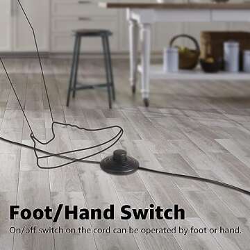 SUNVIE 2 Pack Up Lights Indoor Floor Can Light Uplighting Indoor Spotlight with 2700K GU10 Bulb Accent Lighting Spot Lights Indoor for Home Plant Picture, UL Listed 5.9 FT Plug Cord & Foot Switch