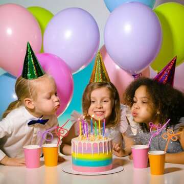 Soledea 12 Pcs Crazy Straws - Fun & Reusable Straws for All Occasions!