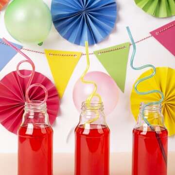 Soledea Crazy Straws - Fun Reusable Drinking Straws for Kids